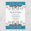 Search for teal and silver wedding invitations Blue
