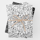 Search for doodle drawing wrapping paper Black