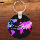Search for globe key rings World map