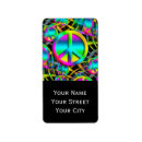 Search for peace symbol return address labels Flower power