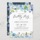 Search for blue hydrangea birthday invitations Watercolor