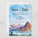 Search for mountain wedding save the dates Pine trees