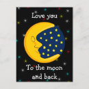 Search for sleeping moon postcards Cartoon