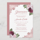 Search for burgundy roses quinceanera invitations Rustic