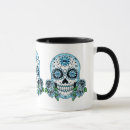 Search for skull and roses coffee mugs Dia de los muertos