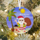 Search for santa on the beach christmas tree decorations Funny