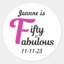 Search for 50 and fabulous birthday stickers Stylish script