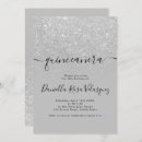 Search for grey ombre invitations Silver glitter
