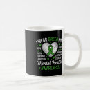 Search for green ribbon mugs Mental health awareness
