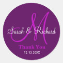 Search for purple thank you wedding stickers Monogrammed