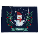 Search for snowman gift bags Illustration