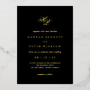 Search for black and gold foil wedding invitations Script calligraphy