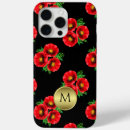 Search for red poppy iphone cases Black and red