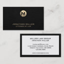 Search for law firm business cards Black gold