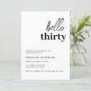 Search for hello thirty invitations Script