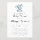 Search for blue elephant baby shower invitations Safari