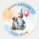 Search for boy first birthday stickers Blue and brown