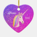 Search for unicorn christmas tree decorations glitter