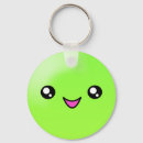 Search for food with faces key rings Green