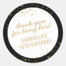 Search for black white gold birthday stickers Thank you for coming