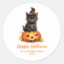 Search for black cat and pumpkin stickers Happy halloween