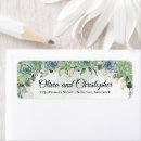 Search for succulent return address labels Green and white