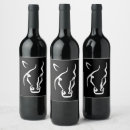 Search for horse wine labels Black and white