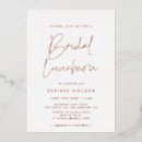 Search for rose gold foil bridal shower invitations Calligraphy