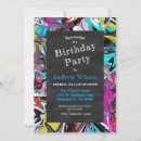 Search for graffiti birthday invitations Pool party