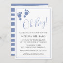 Search for baby footprints invitations Blue