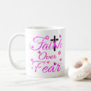 Search for fear and faith mugs Breast cancer awareness