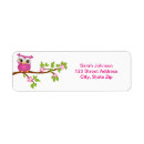 Search for girl owl return address labels Pink