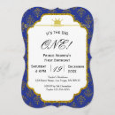 Search for little prince 1st birthday invitations Royal blue
