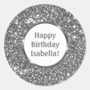 Search for grey glitter stickers Birthday