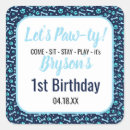 Search for blue dog paw stickers Puppy party