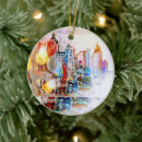 Search for colorful christmas tree decorations Watercolor