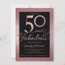 Search for 50 and fabulous invitations Rose gold