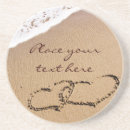 Search for heart in sand coasters Engagement
