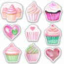Search for valentines cupcake stickers Watercolor