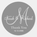 Search for grey wedding stickers Thank you