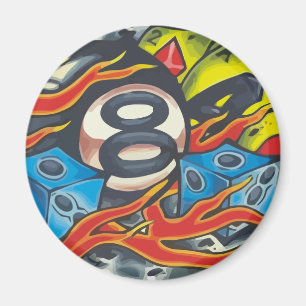 00001 Bola 8 Llamas Magnet
