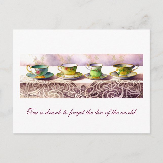 0001 Row of Teacups T'ien Yiheng Postcard (Front)