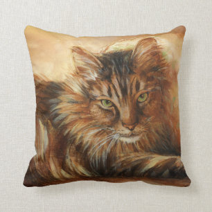 0005 Main Coon Throw Pillow