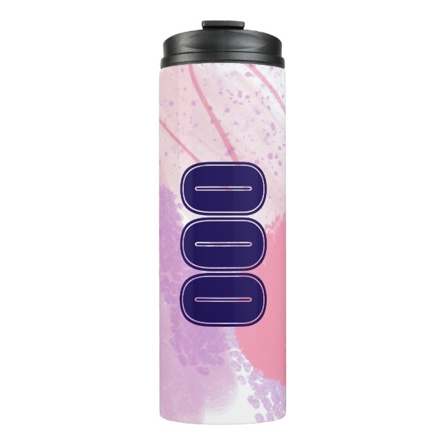 000 Angel Number Pink Blue Spiritual Awakening Thermal Tumbler (Front)