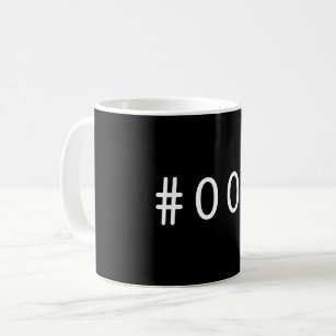 #000 Hex Code Funny Computer Geek Black Coffee Mug