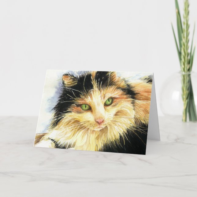 0010 Calico Cat Birthday Card (Front)
