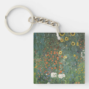 001-008 Gustav Klimt "Sunflower Farm Garden" Key Ring