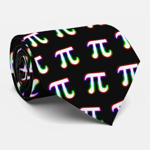 (001:14) Colourful Glowing Pi Nerd Gifts Tie