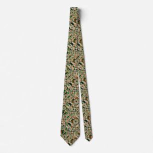001 check flower pattern tie