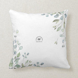 001 Leaves Eucalyptus Greenery Simply Minimalist Cushion